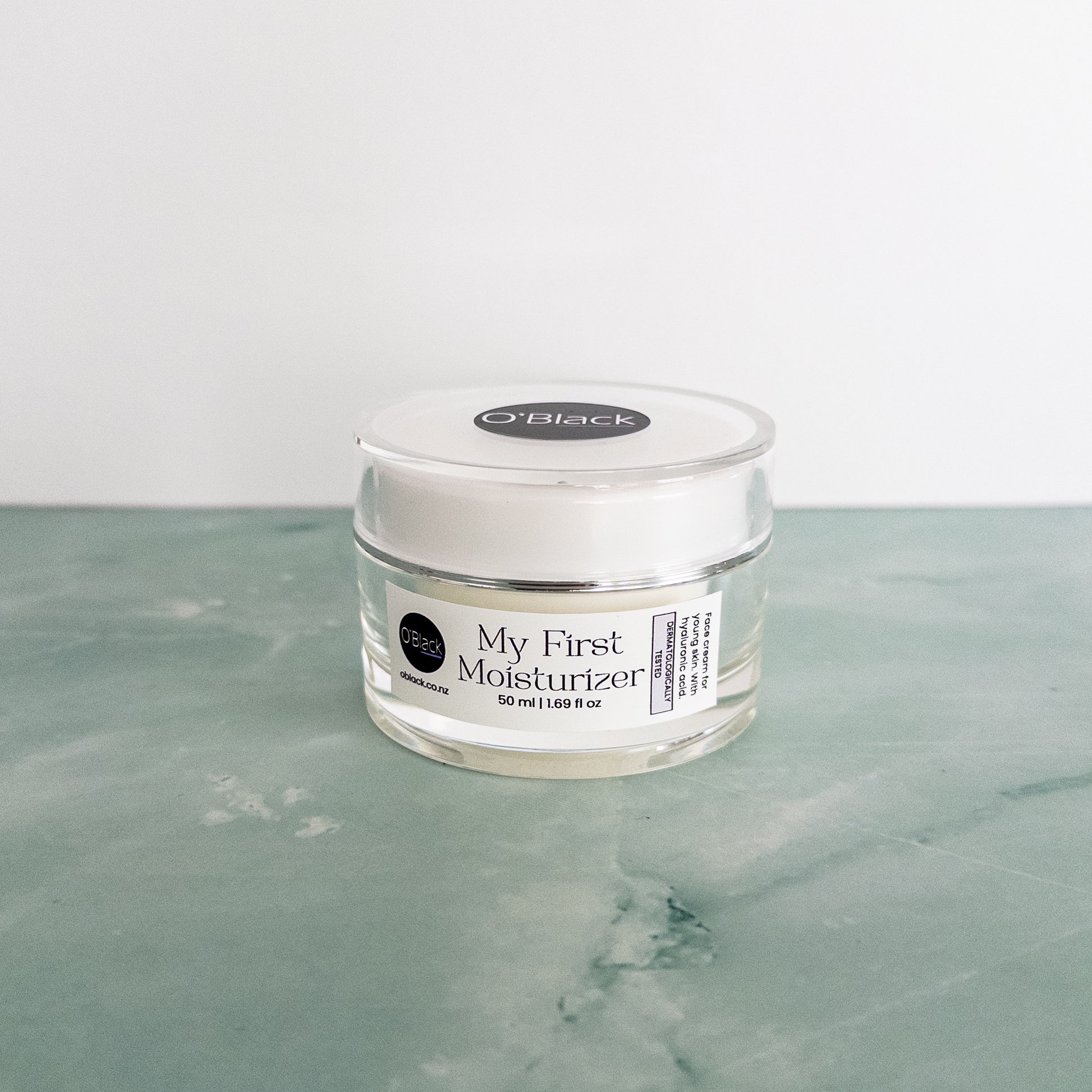 Jar of 'My First Moisturizer' by O'Black jar 