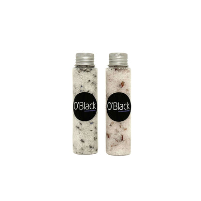 Two O'Black salt shakers on a white background